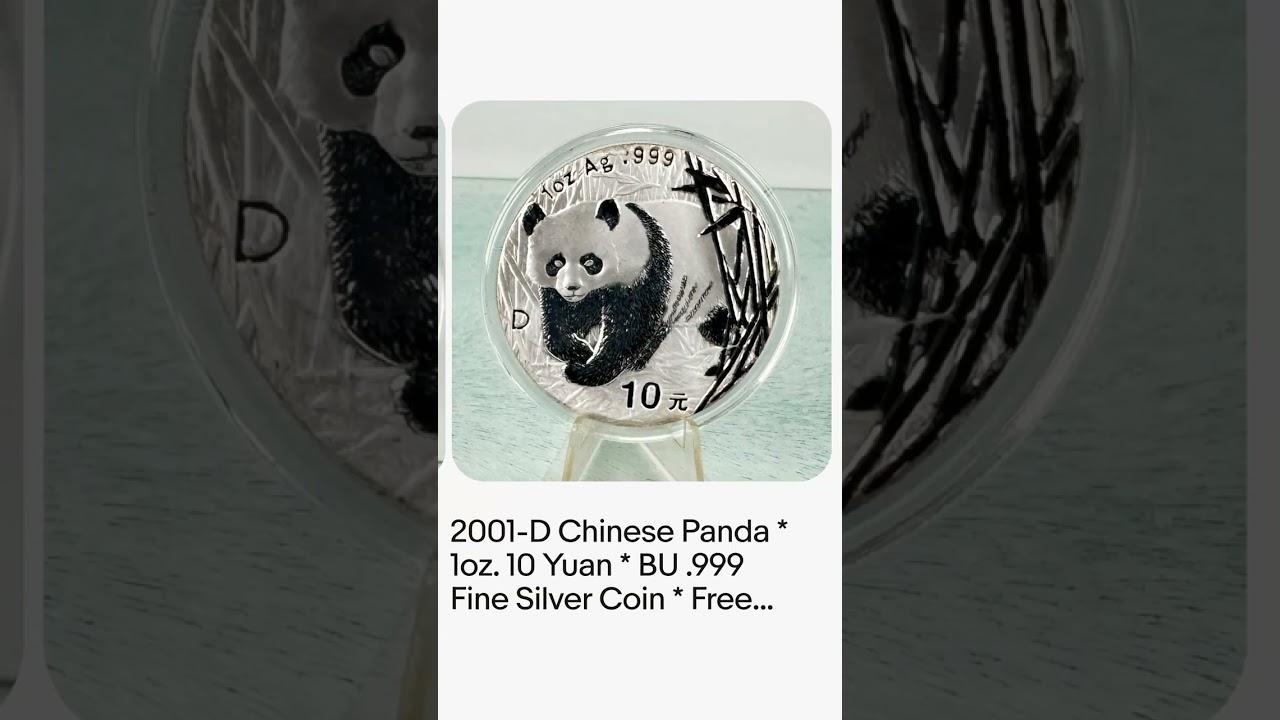 2001-D Chinese Panda * 1oz. 10 Yuan * BU .999 Fine Silver Coin * Free Capsule