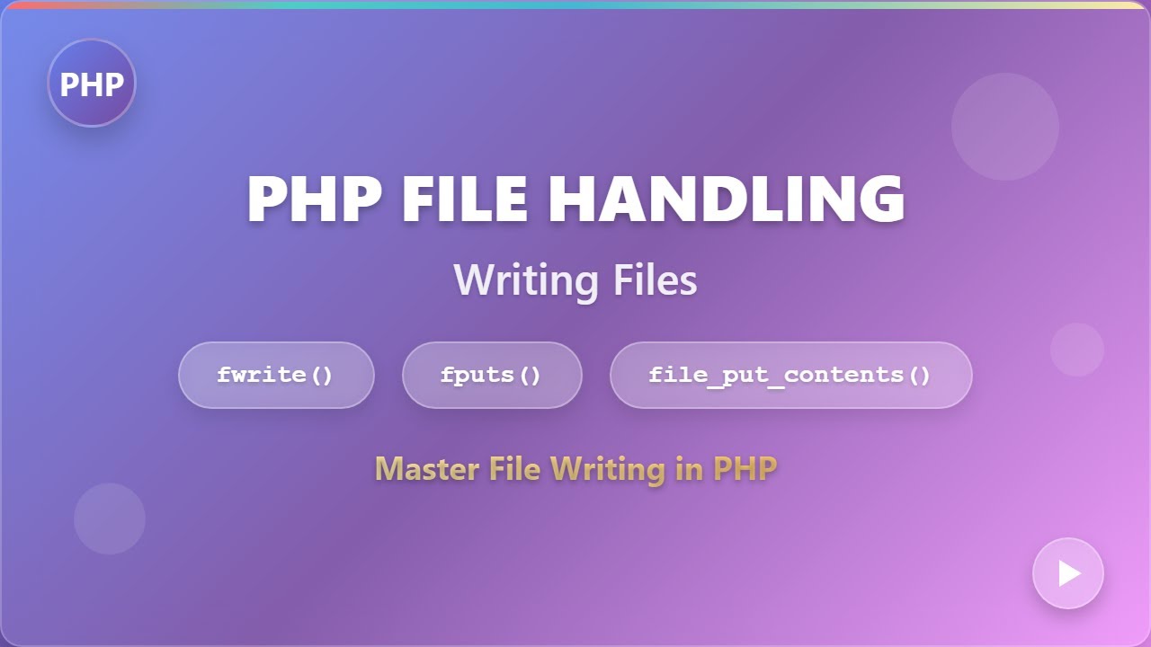 PHP File Handling: Mastering File Writing with fwrite(), fputs(), and file_put_contents()