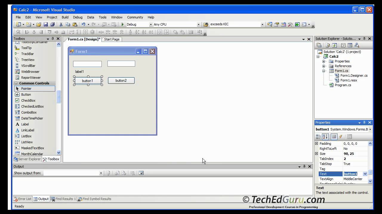 C# Beginner 8 - Windows Application, Simple Calculator