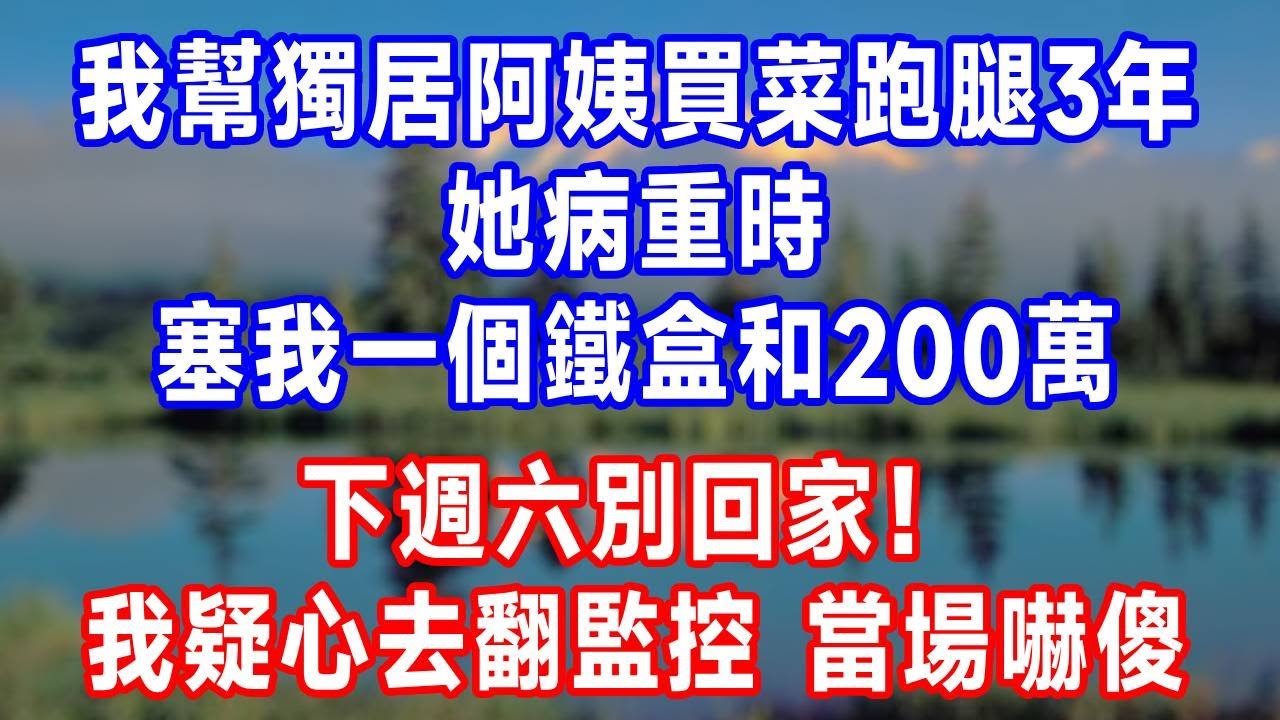 我幫隔壁獨居阿姨買菜跑腿3年，她病重時塞我一個鐵盒和200萬：下週六別回家！我疑心去翻監控，當場嚇傻！#人生感悟 #故事分享 #故事頻道 #生活經驗 #正能量 #情感