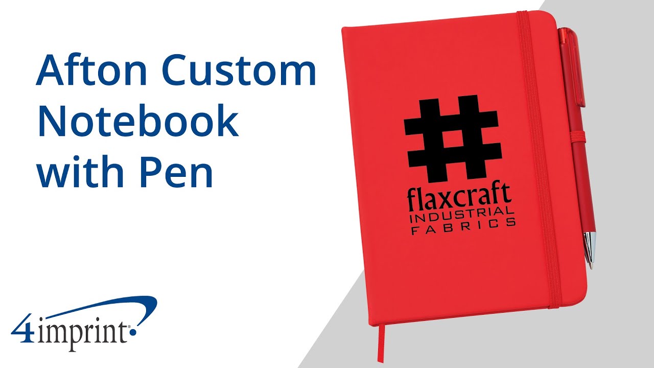 Afton Custom Notebook with Pen - Custom Notebook by 4imprint