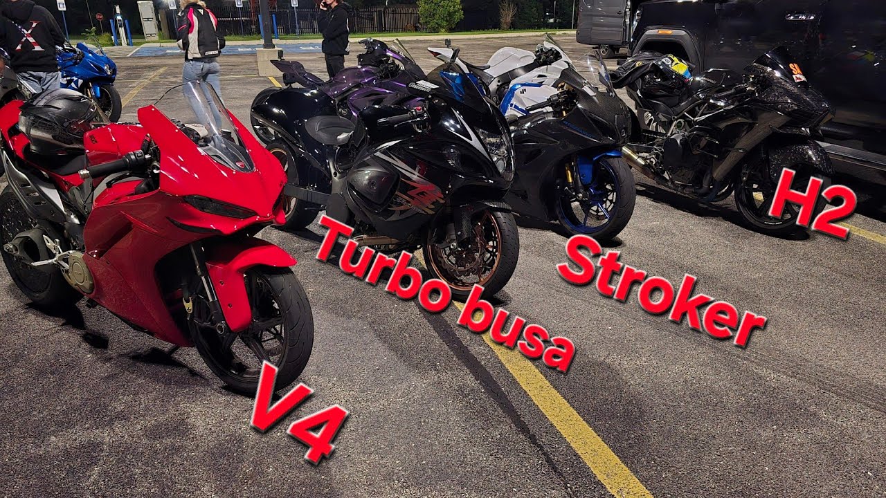 Kawasaki Ninja H2 vs Turbo Suzuki Hayabusa. 3X6 Stroker GSXR. 2025 Ducati Panigale V4