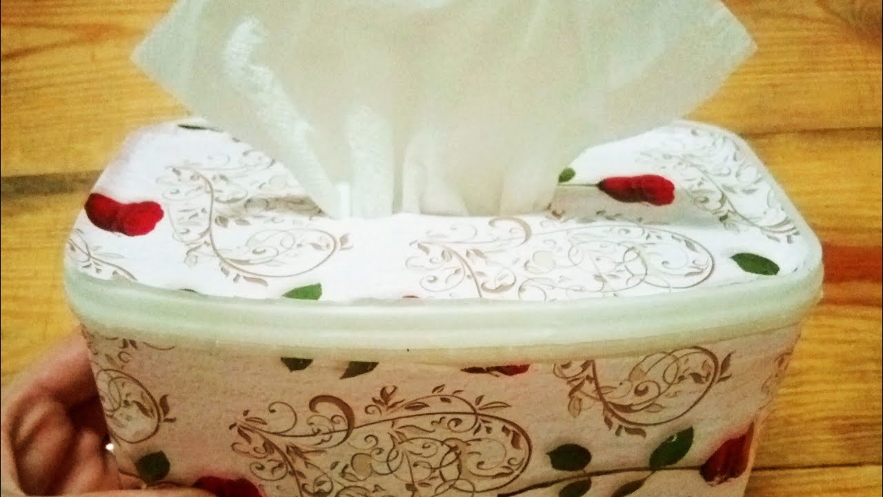 حصريا اسهل طريقة لعمل علبه المناديل الورقيه 😍