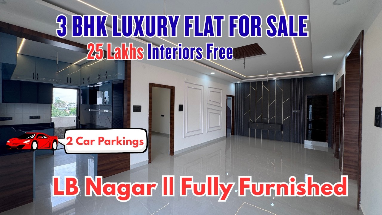 LB Nagar Luxury 3BHK Flat | 2 Car Parkings |For Sale | Fully Furnished | Real Mart Hyderabad.