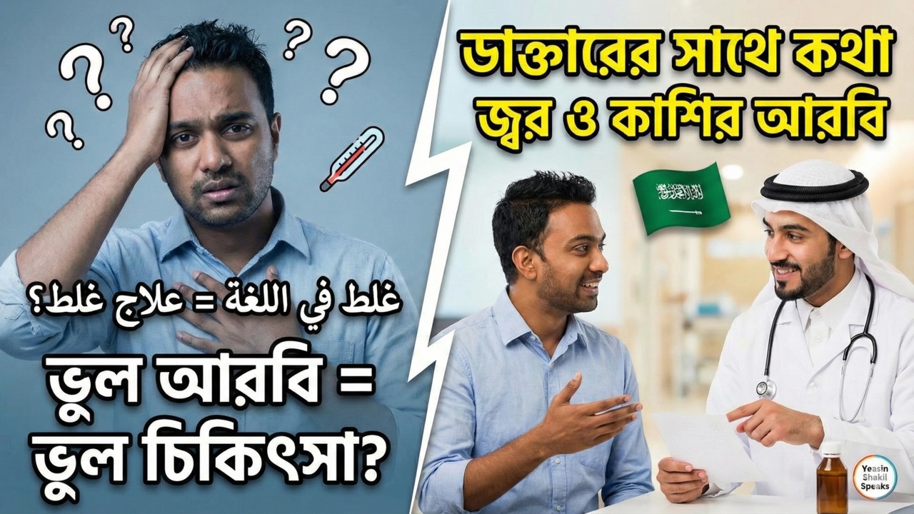 জ্বর, কাশি ও শরীর ব্যথা? ডাক্তারকে নিজের সমস্যার কথা বোঝানোর উপায় Learn to speak Arabic with Doctor.