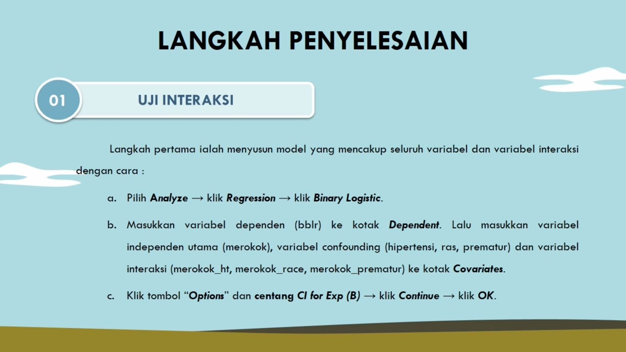 UJI REGRESI LOGISTIK BERGANDA MODEL FAKTOR RISIKO
