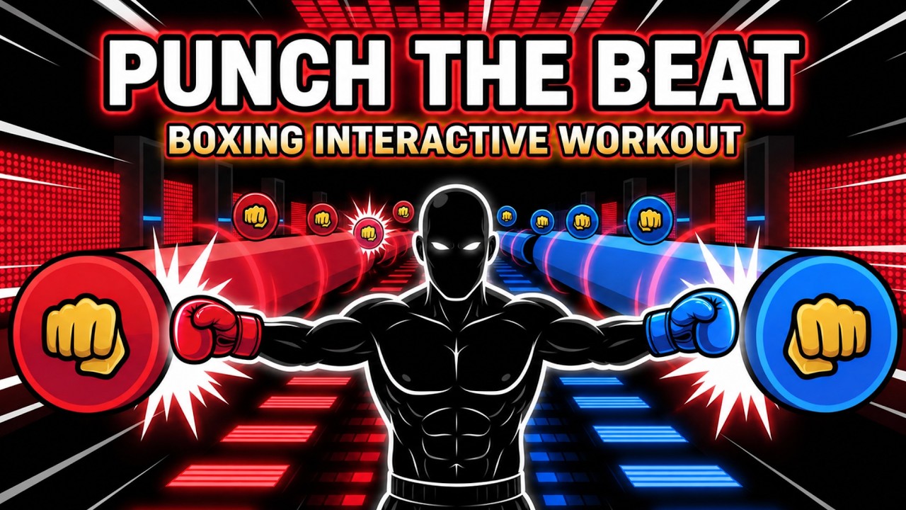 💥BOXING: PUNCH THE BEAT #1🥊Interactive Rhythm Kickboxing Workout⚡️PE Brain Break & Immersive Warm Up