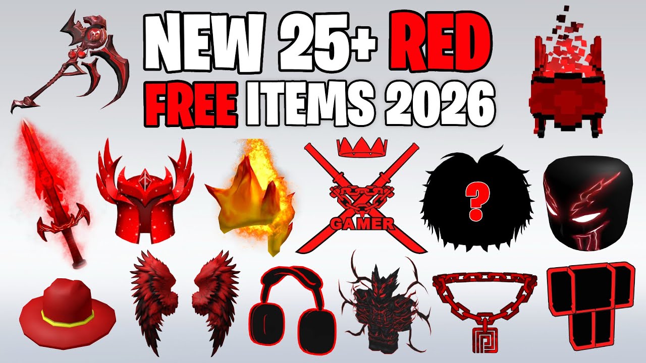 СКОРЕЕ! ПОЛУЧИТЕ 25+ БЕСПЛАТНЫХ КРАСНЫХ ВЕЩЕЙ И КРАСНЫЕ ВОЛОСЫ В ROBLOX 2026! 🔴 (0 ROBUX)