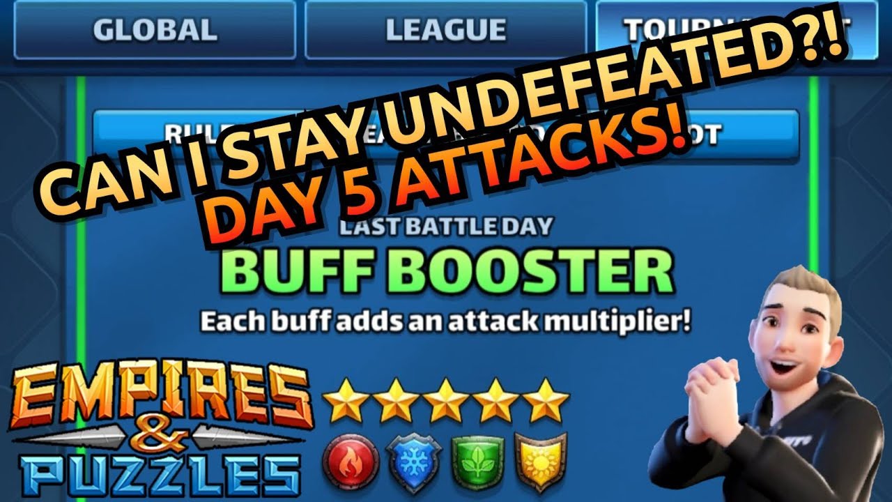 5* Buff Booster Raid Tournament With Commentary! - Day 5  - No Purple - Empires And Puzzles