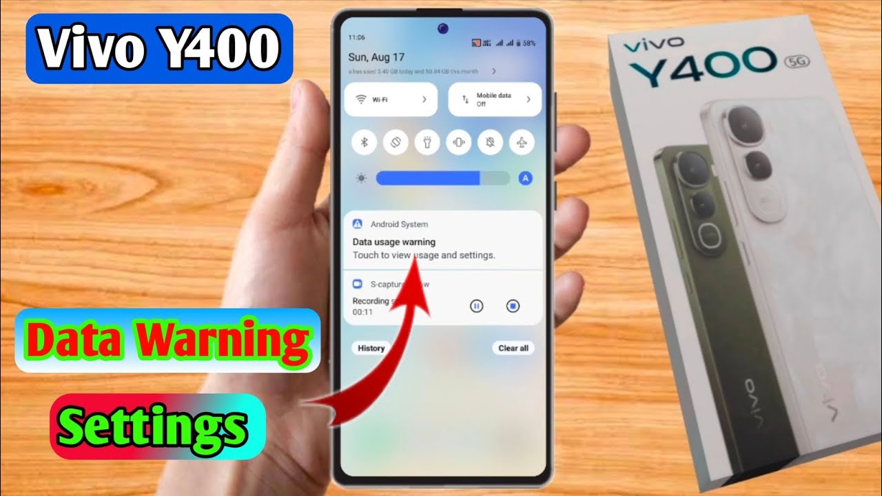 how to off data warning in vivo y400, vivo y400 data warning problem 