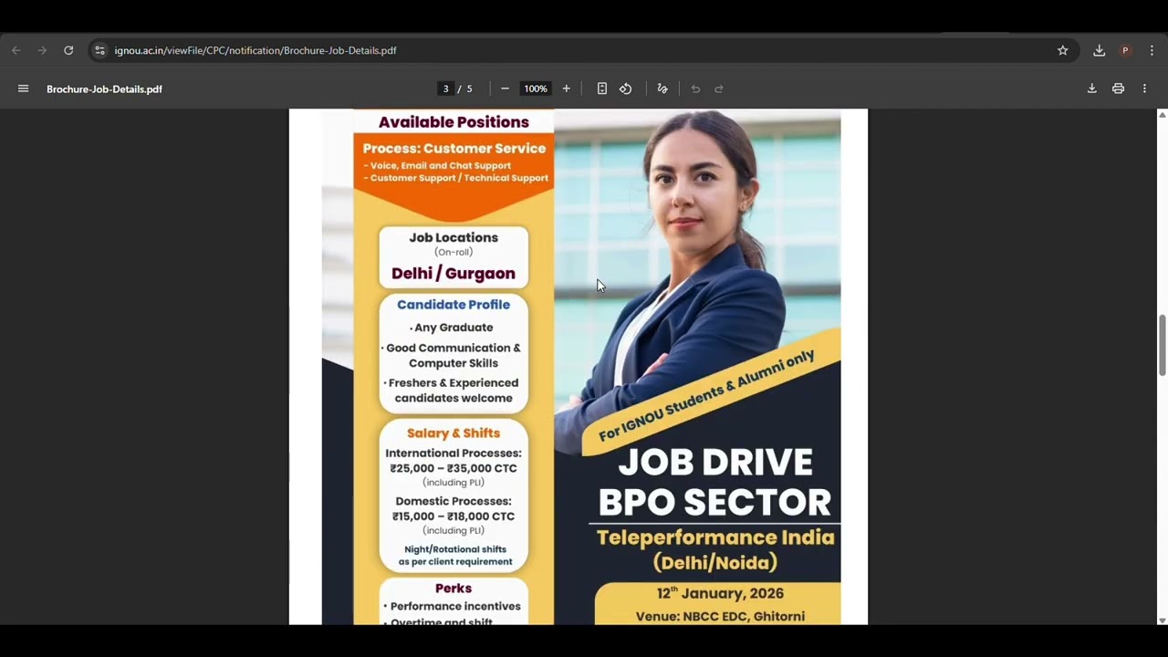 IGNOU Students ke Liye Job Drive 💼🔥 | Freshers & Experienced Dono Ja Sakte Hain 😄 Full details here👆