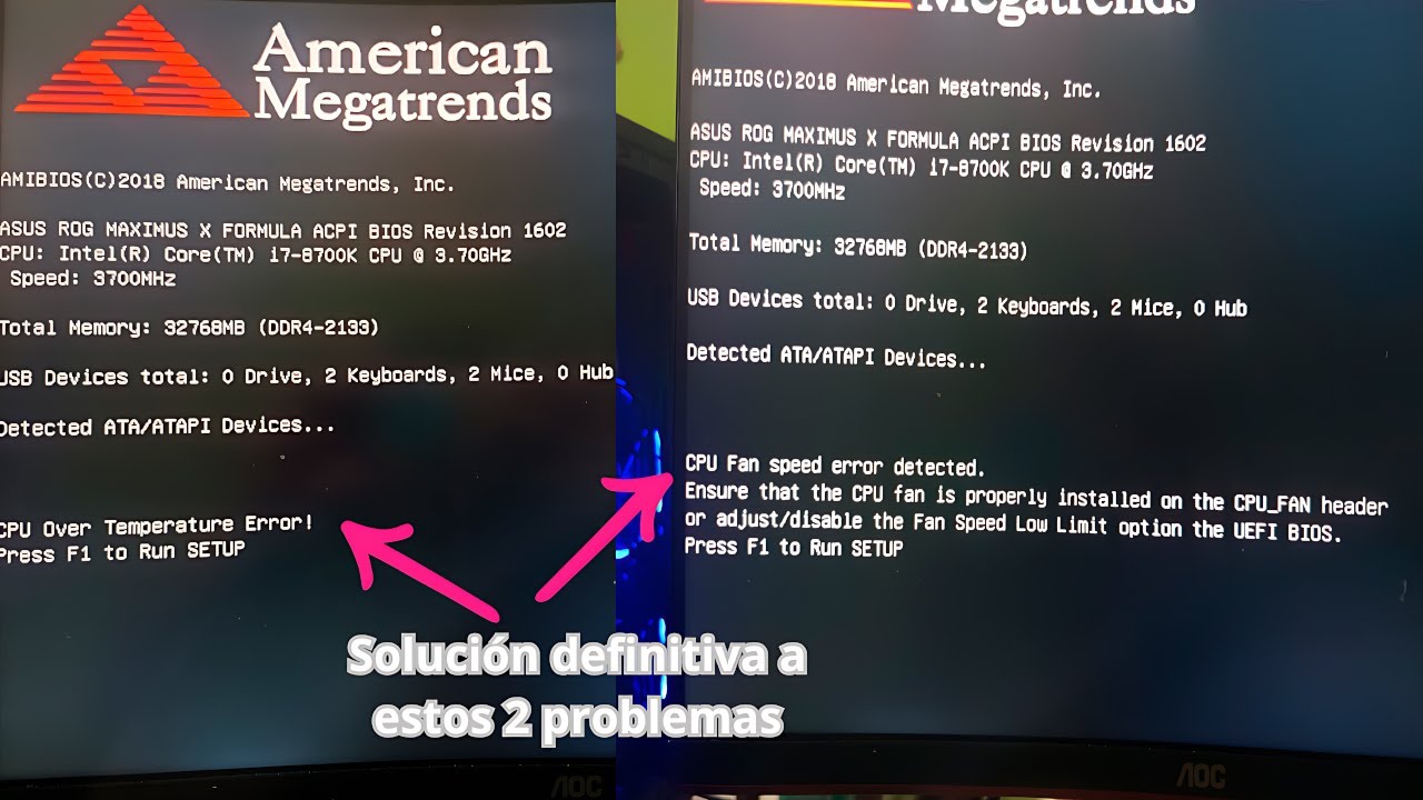 Solucion CPU Fan speed error detected y over temp cpu