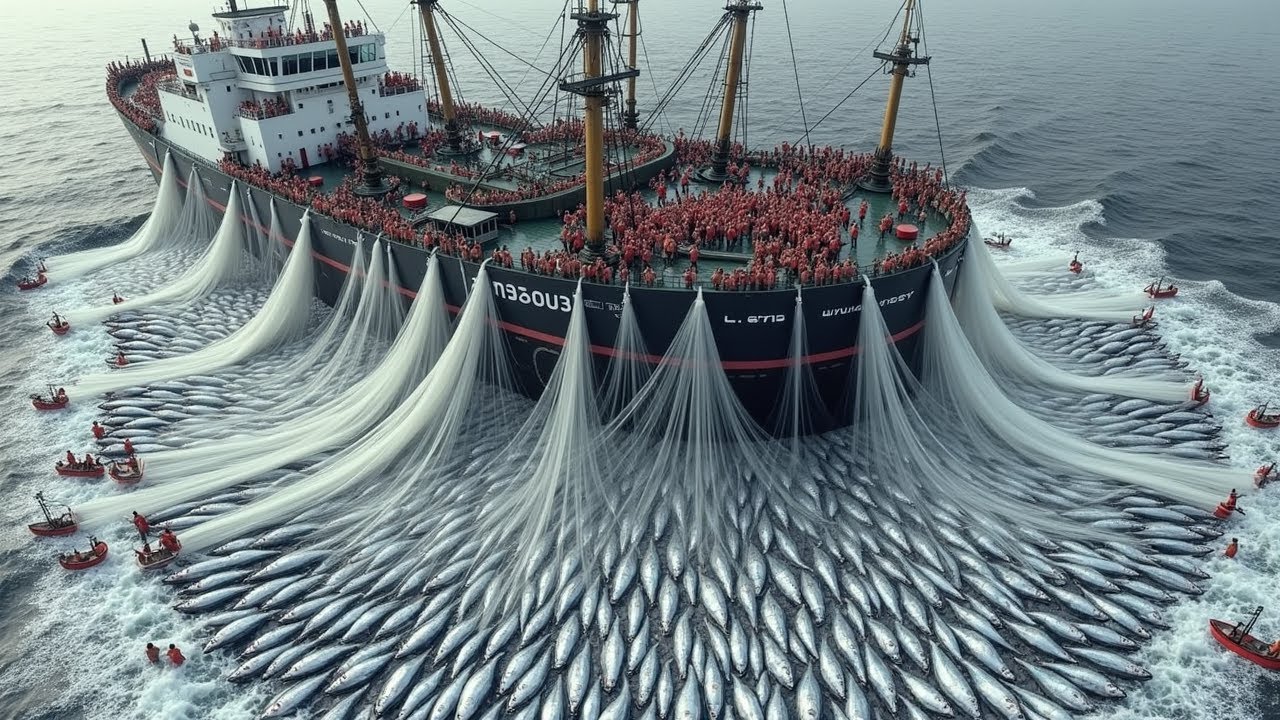 Unbelievable Catch! European Trawlers Harvest Mountains of Fish on the High Seas