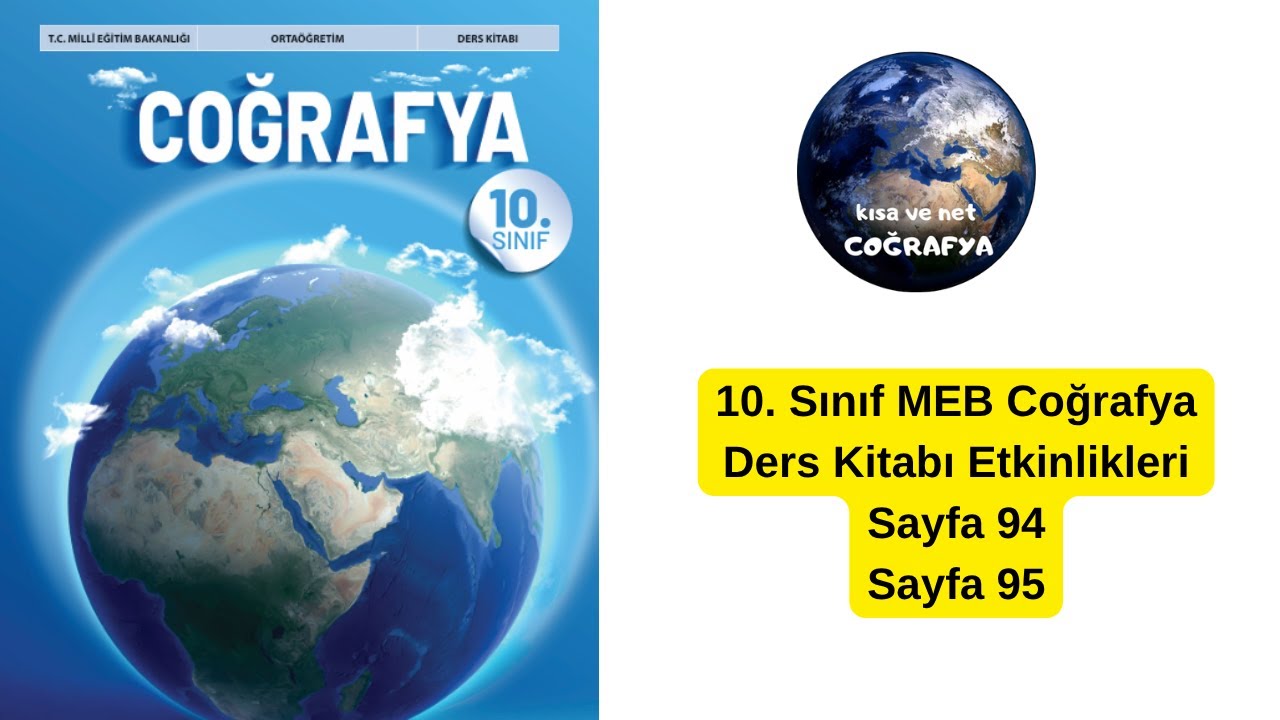 10. Sınıf Coğrafya Ders Kitabı 94 ve 95 Etkinlik Cevapları &Ccedil;&ouml;z&uuml;mleri meb