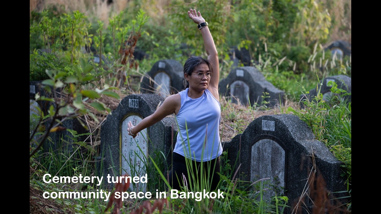 Cemetery turned community space in Bangkok's Sathon area