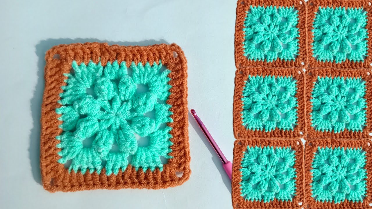 Simple & Beautiful😍Crochet Granny Square  | Easy for Beginners|Trending Crochet Granny Square Design