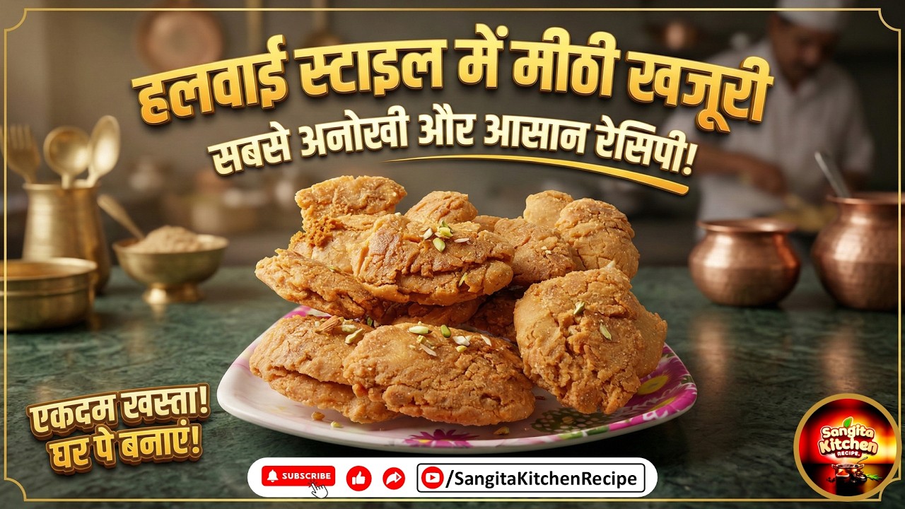 हलवाई स्टाइल खस्ता मीठी खजूरी 😍 बिना दांत वाले भी आराम से खा लें! Halvai style khasta meethi khajuri