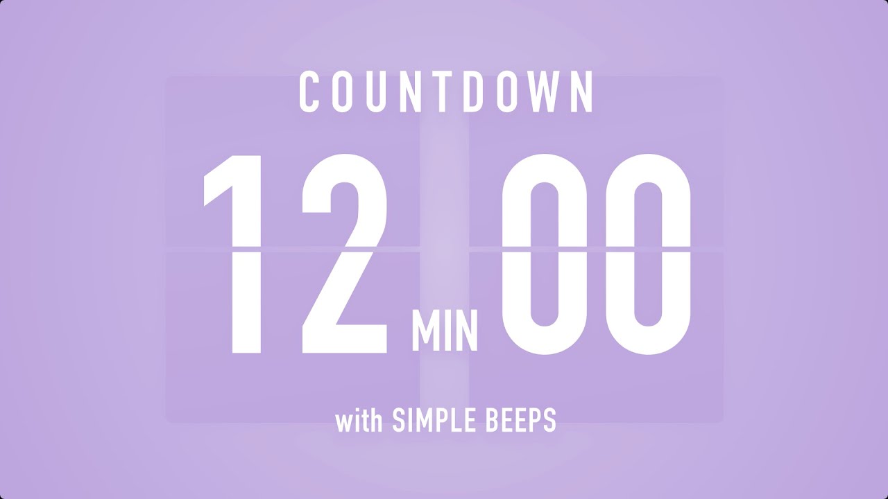 12 Minute Countdown Timer ⏳ Flip Clock with Bell Alerts 💜🔔