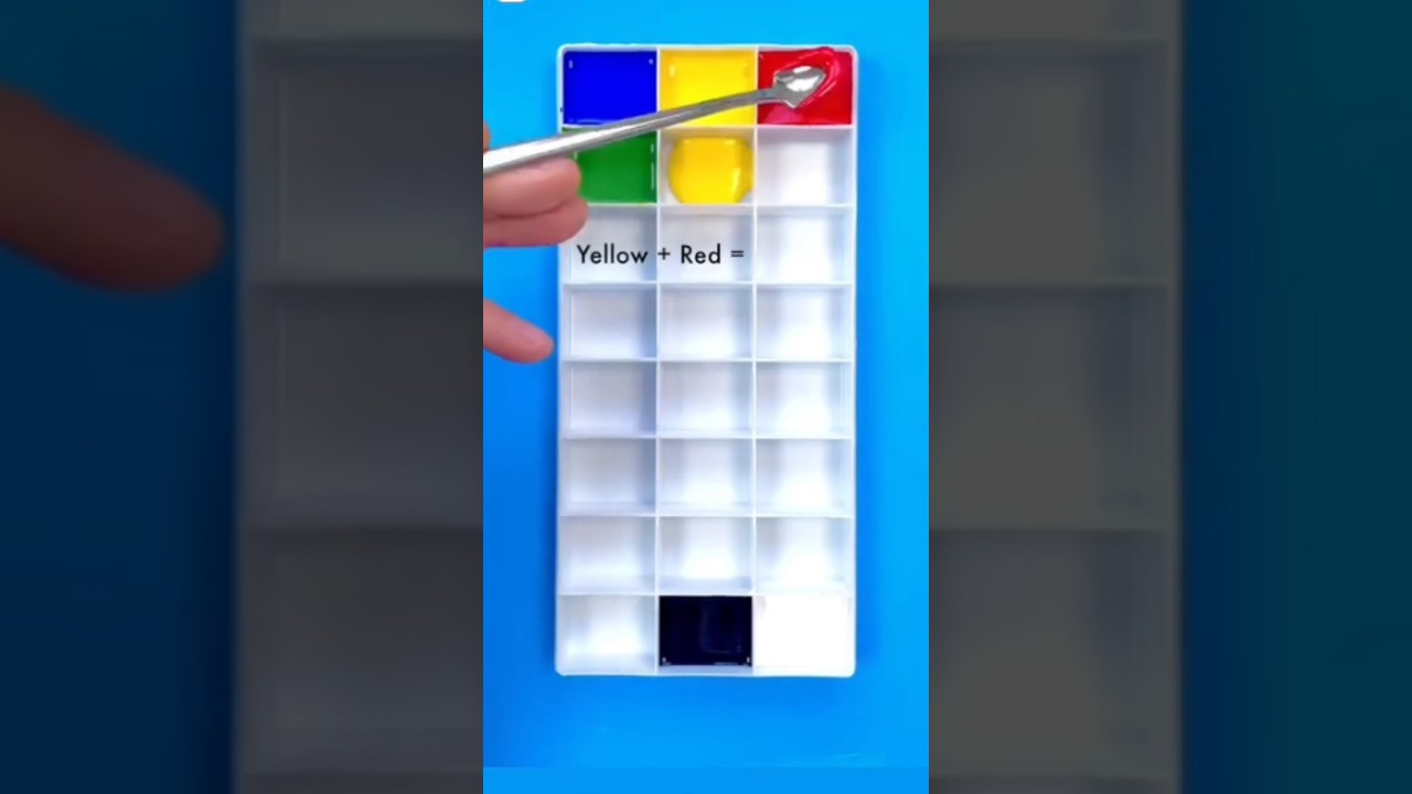 More colour recipes from red, blue, yellow & black #colourmixing # #satisfying #shorts #art