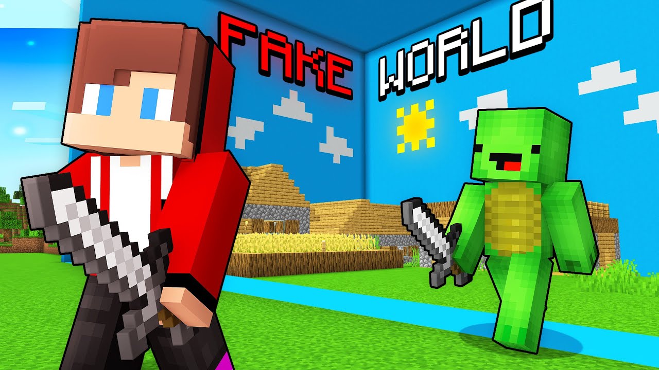 Can Mikey and JJ Escape The Fake World in Minecraft? (Maizen)