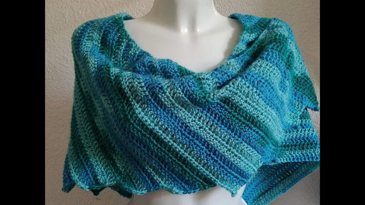CHAL COLA DE DRAGÓN O ESCALONADO Tejido a Crochet
