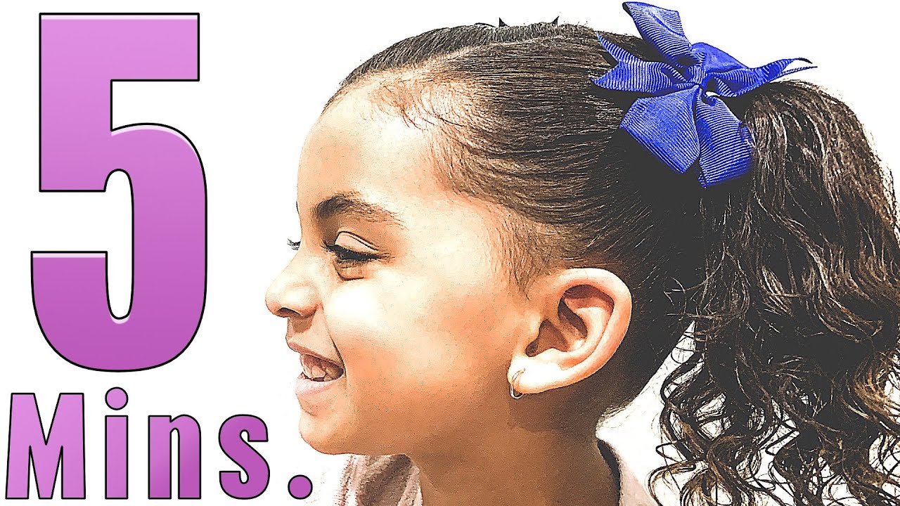3 Five Minute Easy Hairstyles For Curly Hair For School | Mixed Tutorials