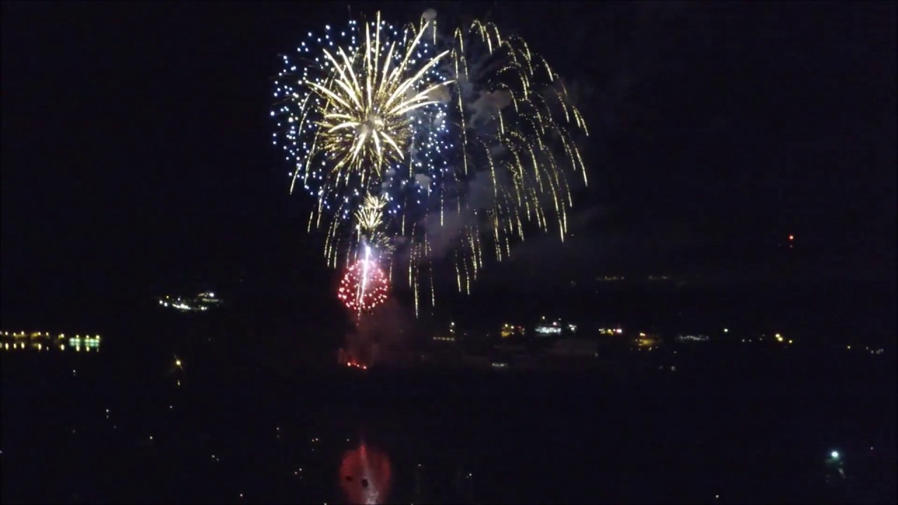 2017 FIREWORKS Lake WALLENPAUPACK, Drone view, uncut