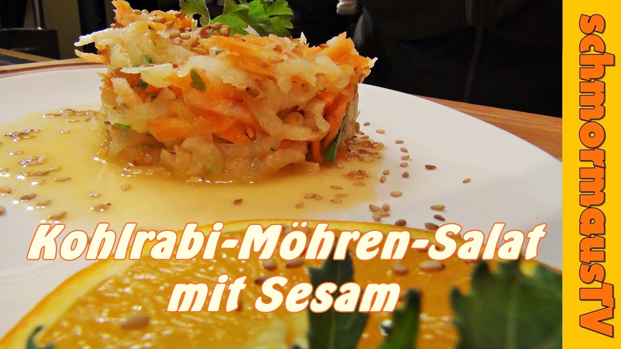 Kohlrabi-Möhren-Salat mit Sesam - Rohkostsalat - Kohlrabisalat -