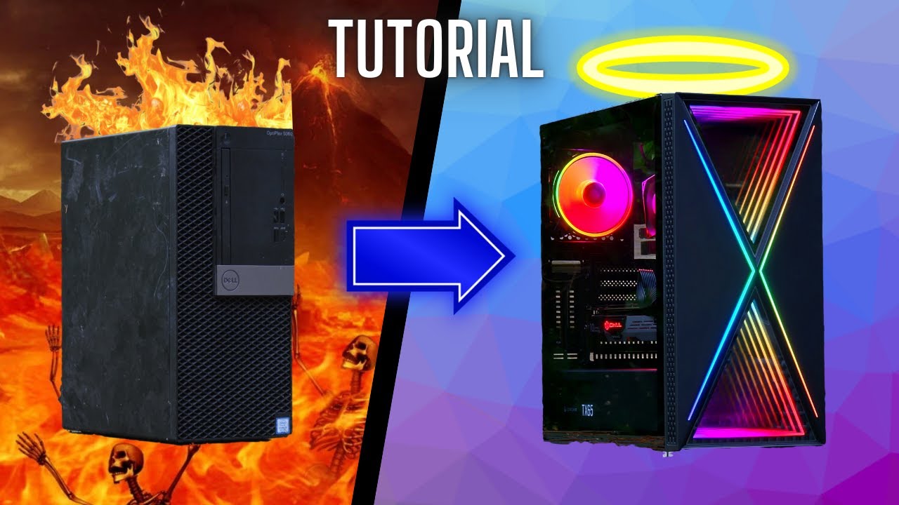 Turning an Office PC into a GAMING PC - How to Build a BUDGET Game PC (Dell Optiplex Case Swap)