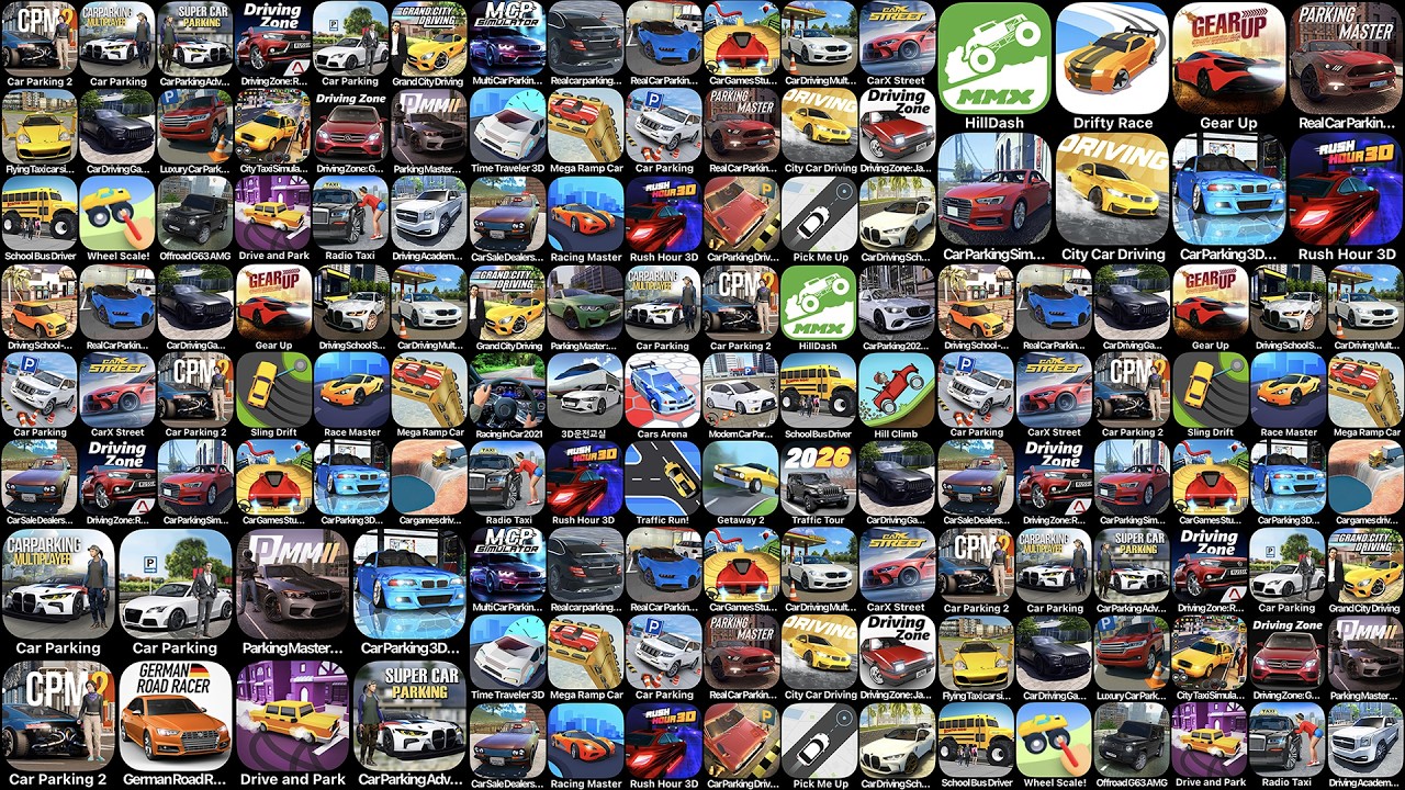 Grand City Driving,Driving School Car Parking,Multi Car Parking,Car Parking Multiplayer 2,Hill Dash