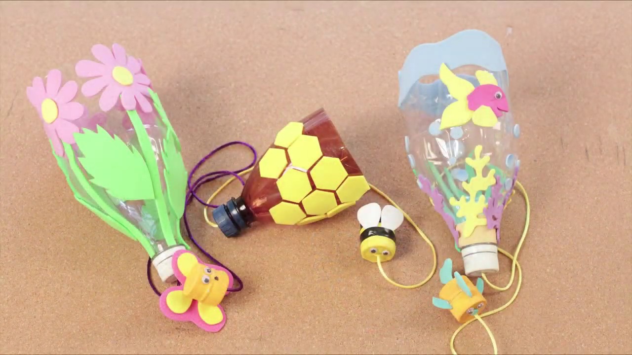 ¿ Cómo hacer juguetes reciclando ? - Valeros con botellas de plástico- DIY
