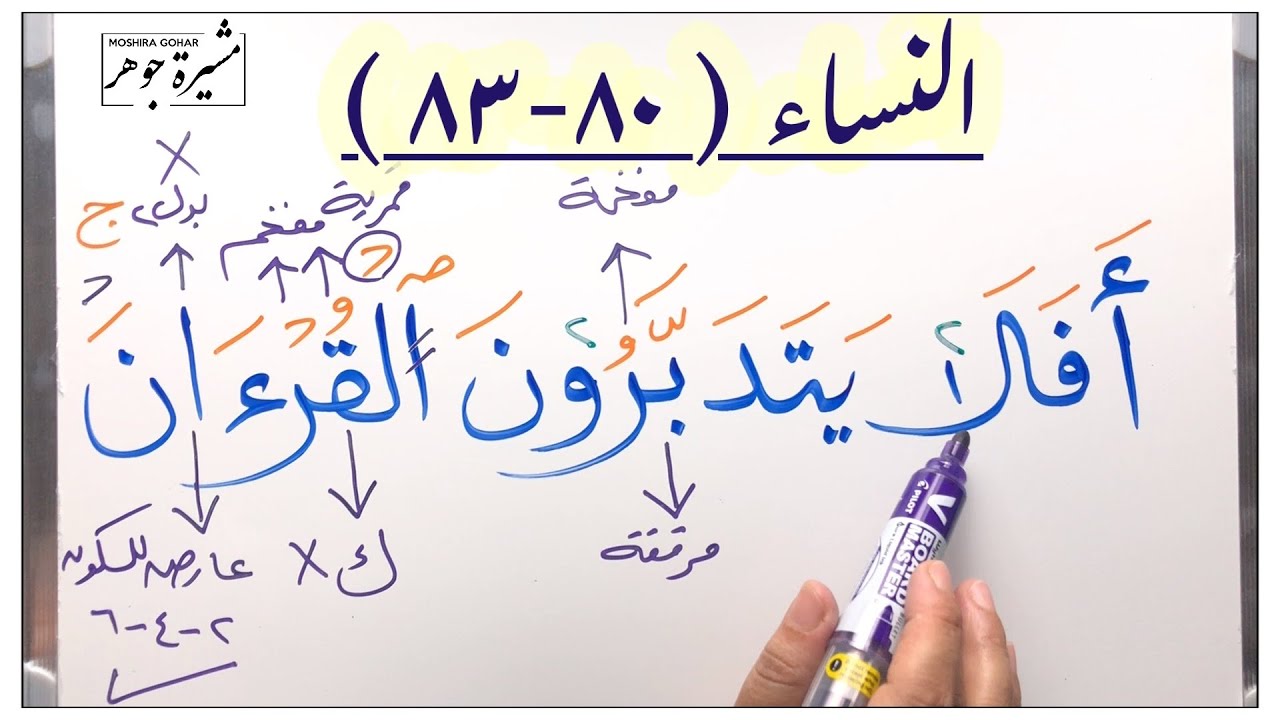 🌸(٢٨) #سورة_النساء #الاية (٨٠-٨٣) احذر من الخطأ الشائع عند تلاوة(أفلا يتدبرون القرءان)sorat Annesaa