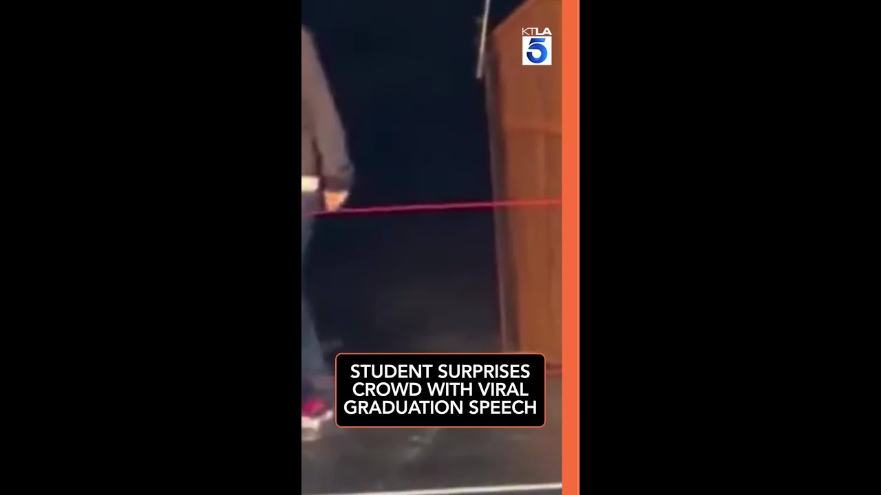 Student surprises crowd with viral graduation speech