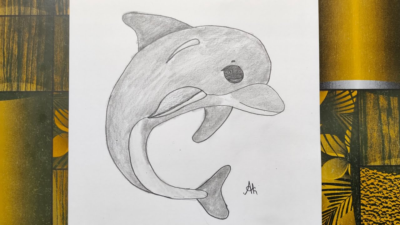 How to draw a Dolphin 🐬 step by step| Easy drawing ideas for beginners | Tiny Tale #19