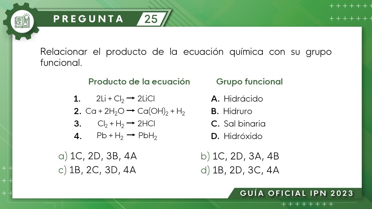 Guía IPN 2023 | Química Pregunta No. 25 | Ciencias Sociales Administrativas