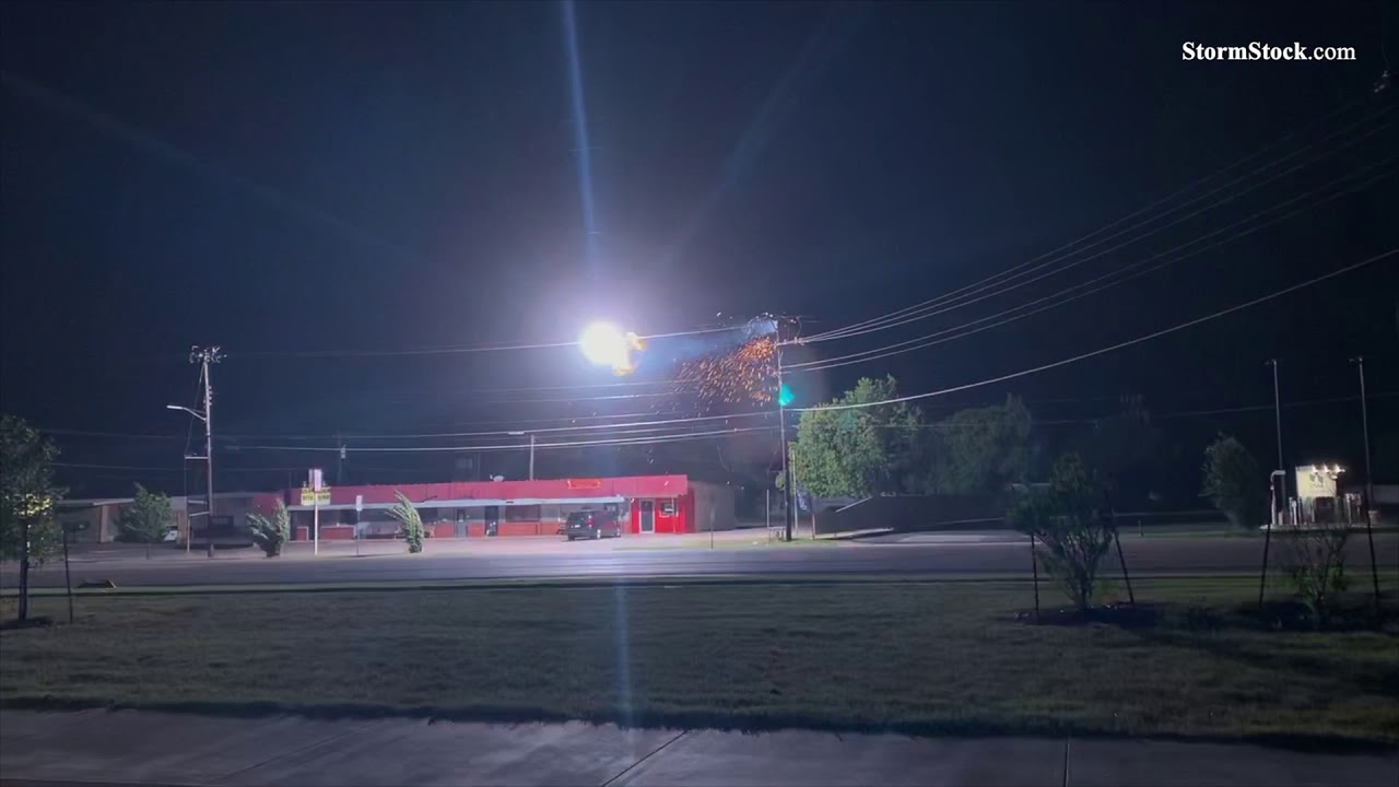 Electric power lines arc and create 