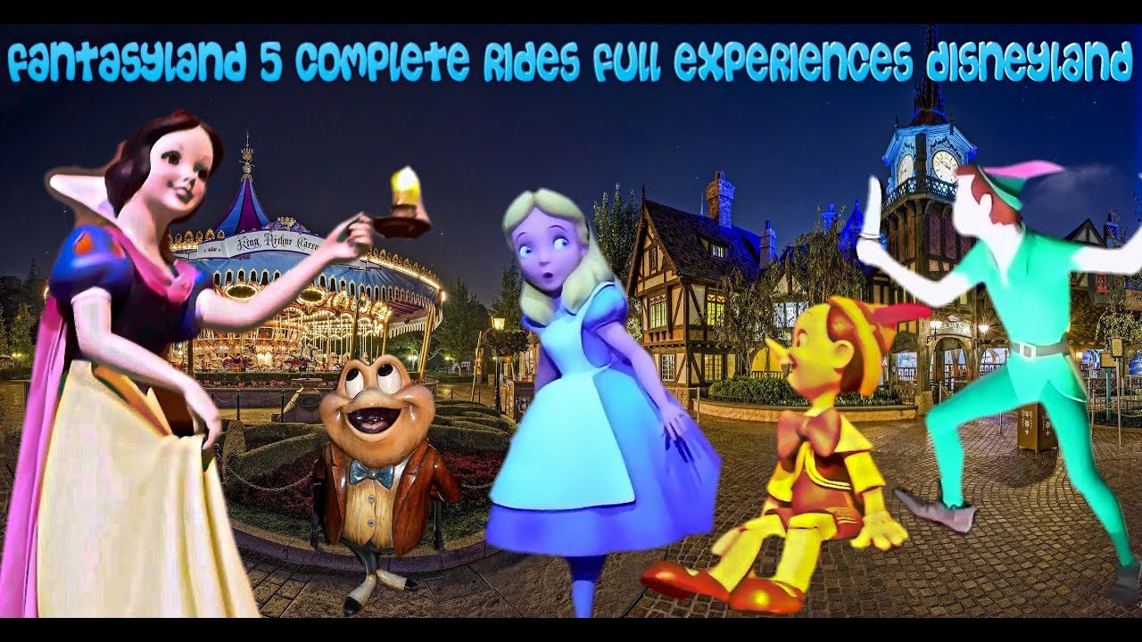 Disneyland Fantasyland 5 Complete Rides. Pinocchio, Peter Pan, Alice, Mr. Toad, Snow White