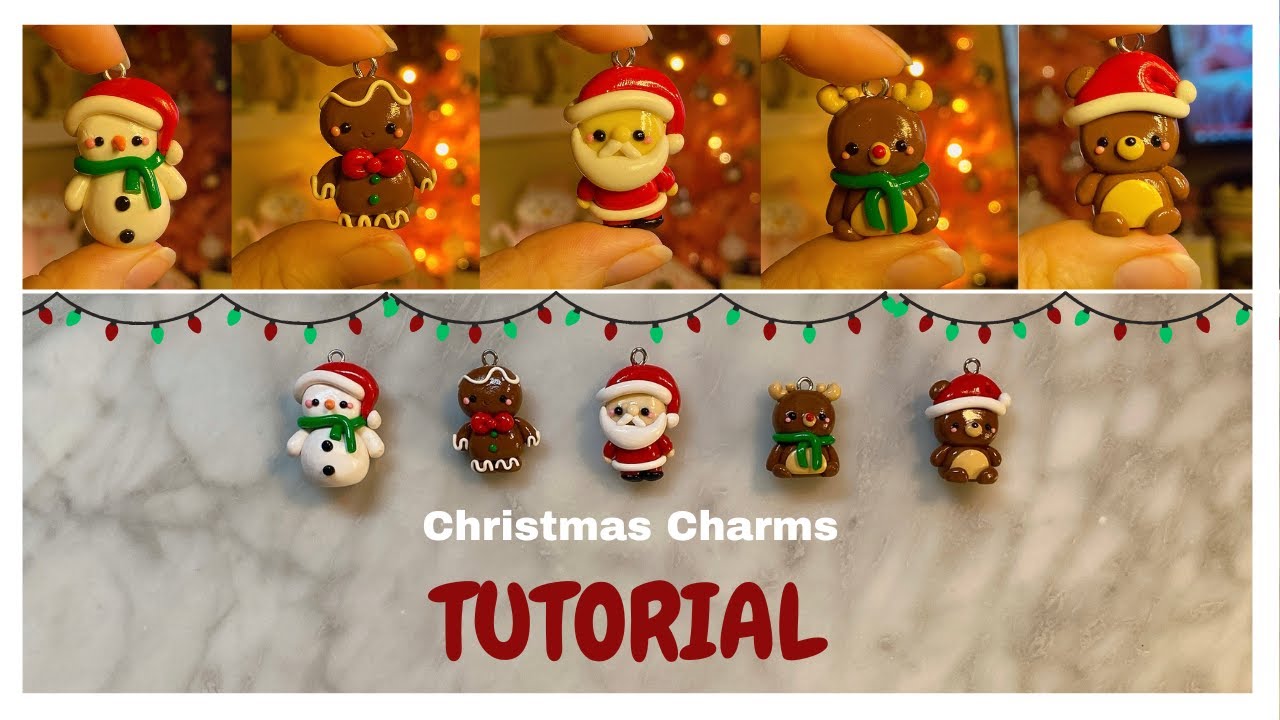 How to make easy Christmas Charms out of Polymer Clay (Tutorial!)