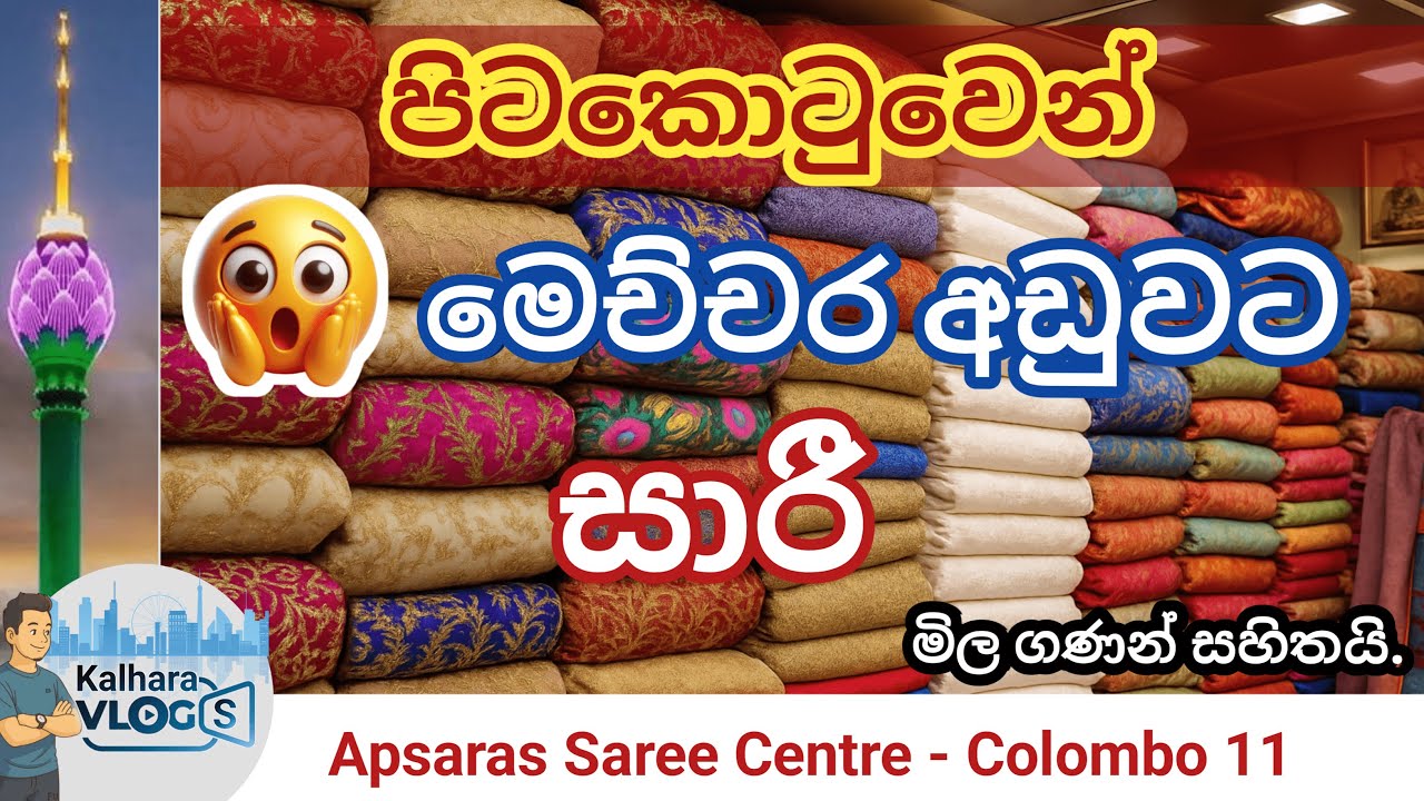 පිටකොටුවෙන් මෙච්චර අඩුවට සාරි ගන්න යමුද | Pettah saree | Bridal saree #pettah #colomboshopping