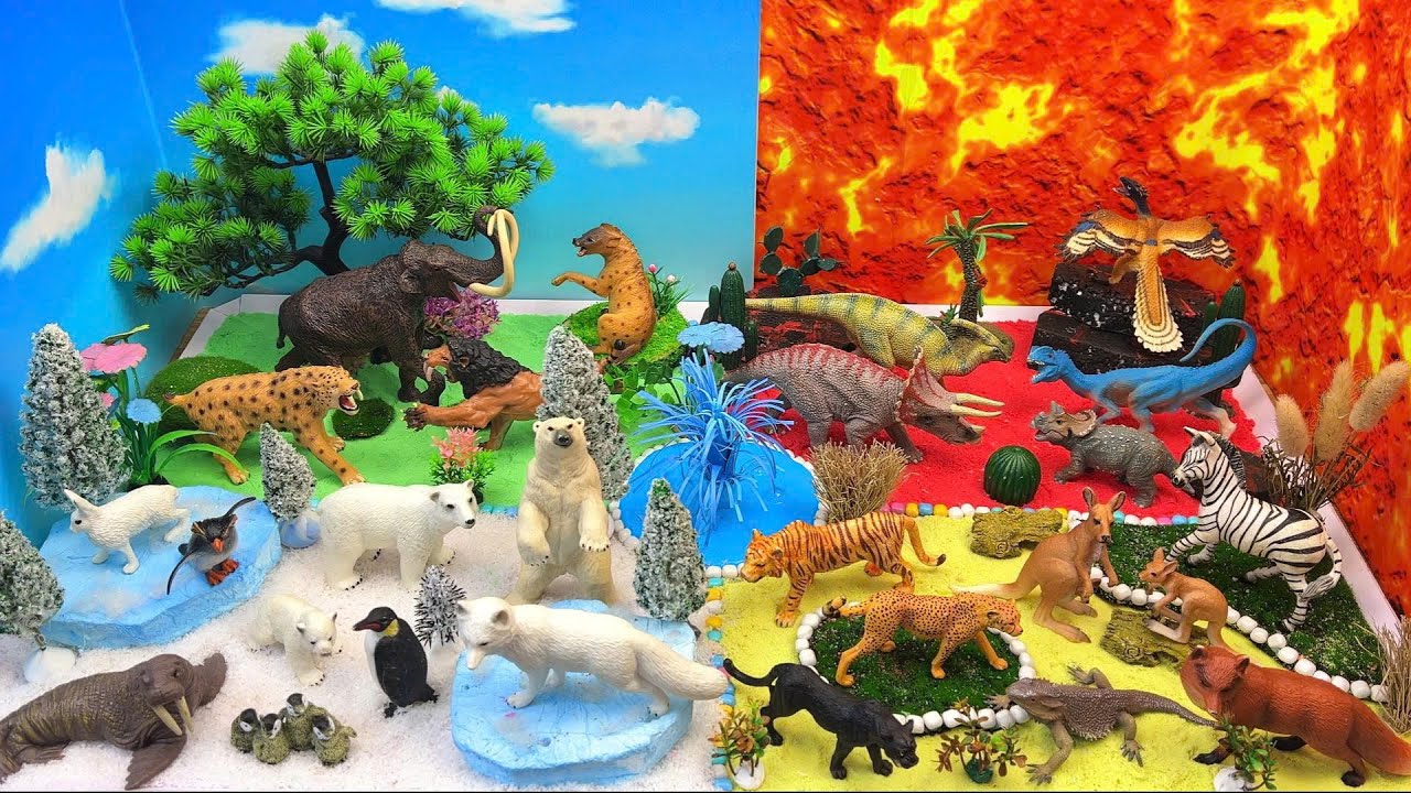 👉 Удивительное приключение с животными 🌍🦁🦖 | Исследование лесов, ледников, вулканов и лугов
