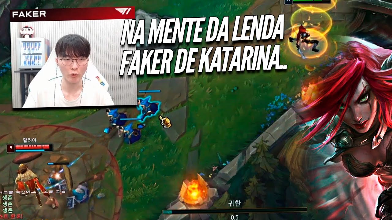 NA TELA do MELHOR DO MUNDO, T1 FAKER DE KATARINA em LIVE!