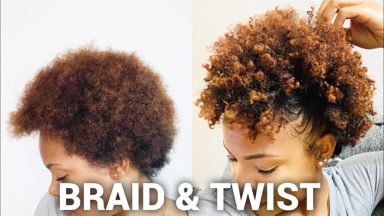 Braidout on natural hair with a Twist!!