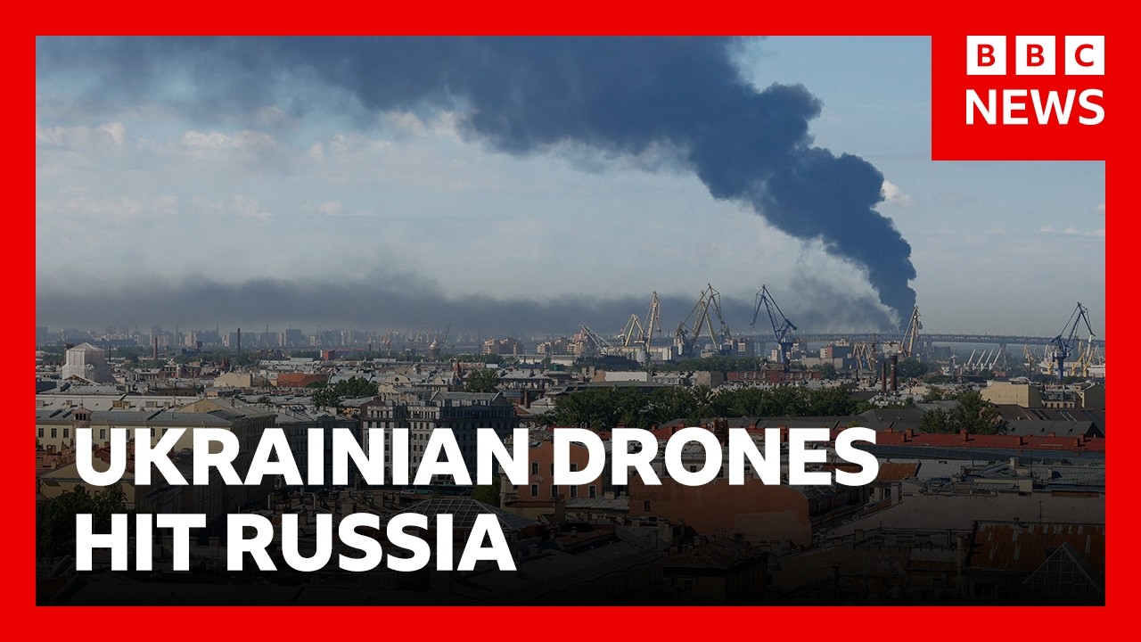 Ukrainian drones hit Russia&rsquo;s St Petersburg area | BBC News