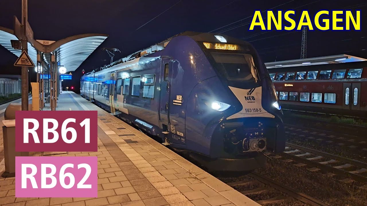 [Niederbarnimer Eisenbahn] Ansagen der RB61 und RB62 Angermünde - Schwedt (Oder) / Prenzlau