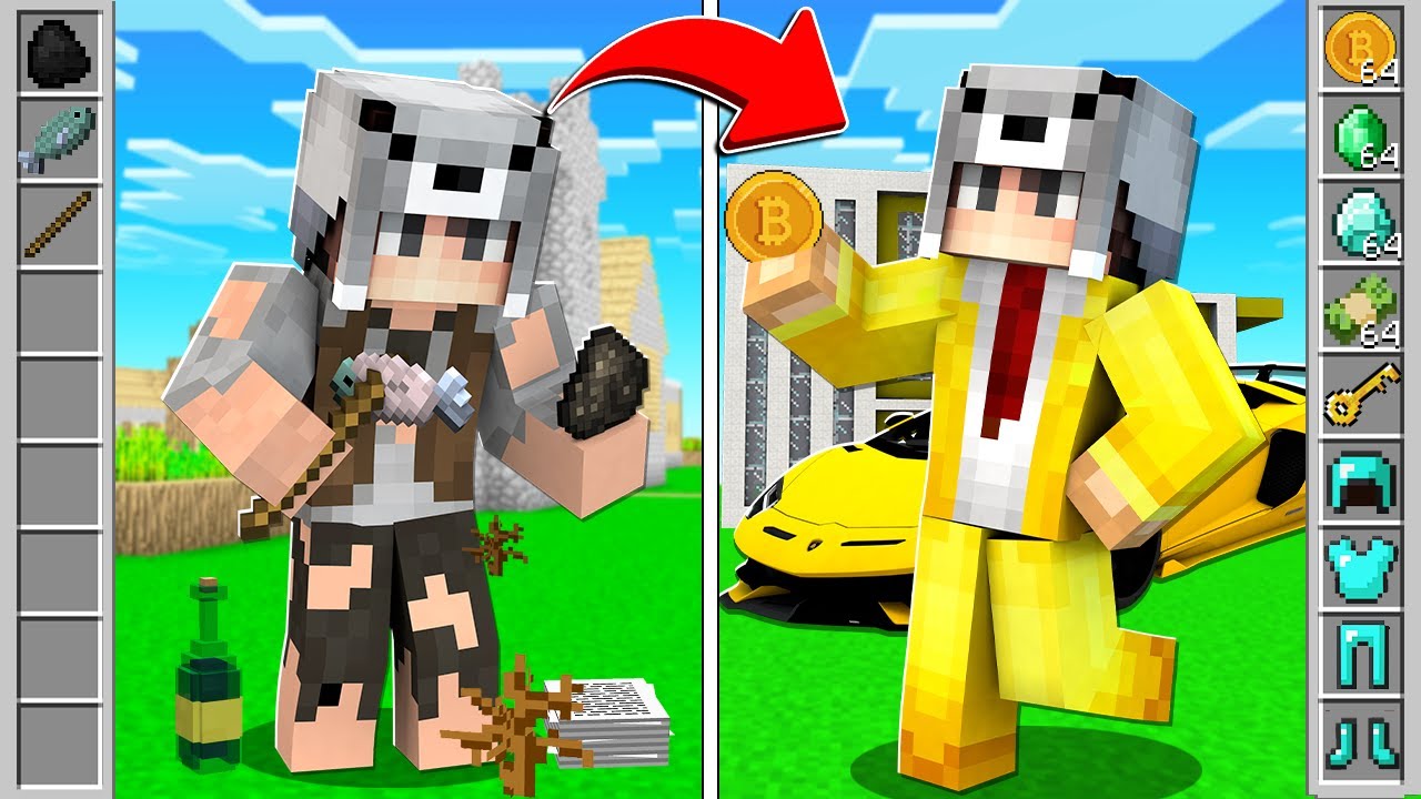1 TL FAKİR HAYATI VS 1000 TL ZENGİN HAYATI 😱 - Minecraft