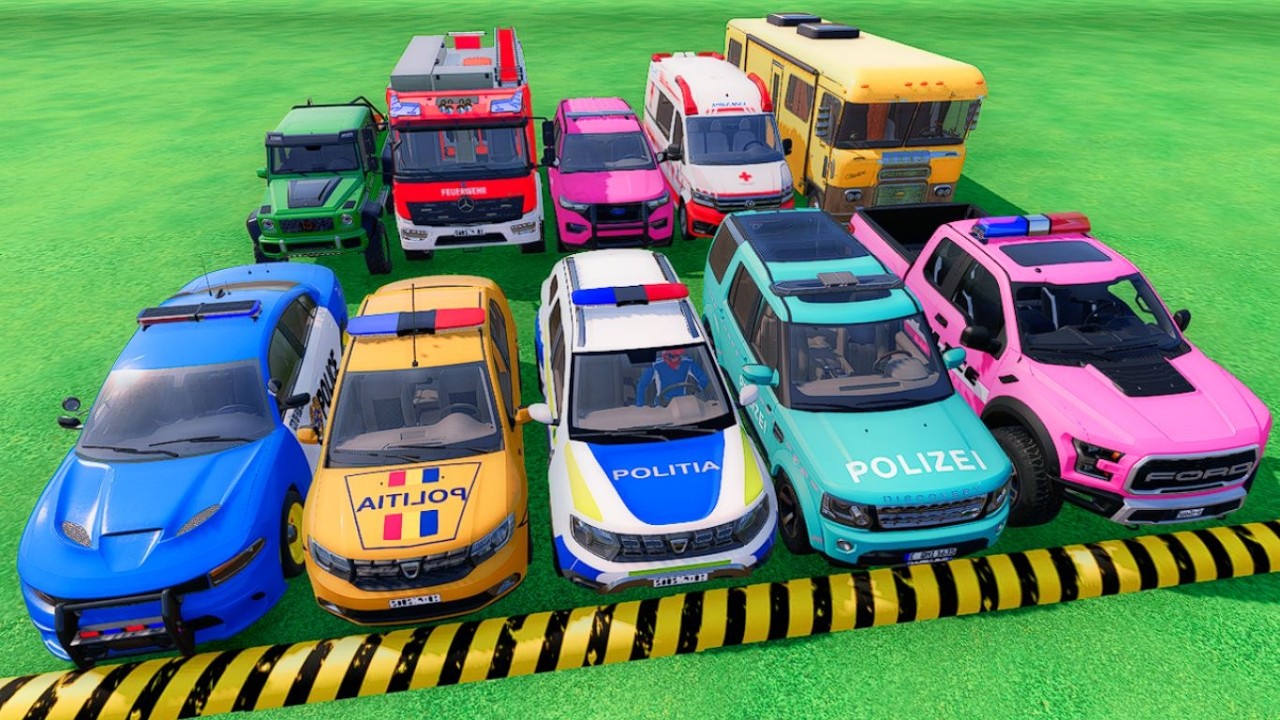 TRANSPORTING DACIA POLICE CARS, FIRE DEPARTMENT, AMBULANCE VEHICLE WITH TRUCKS ! FS22 #53