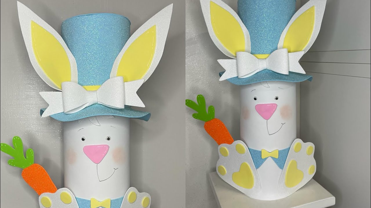 TUTORIAL CONIGLIO gigante con riciclo tubo di cartone diy