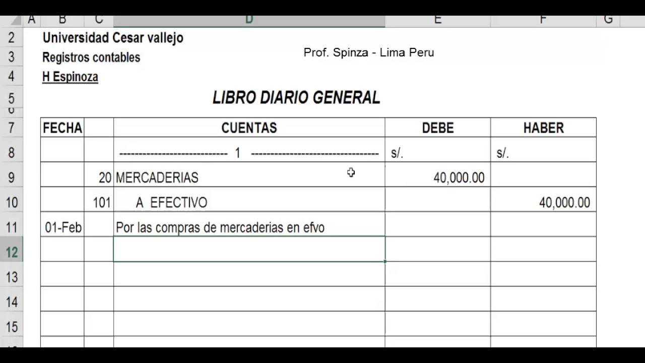 1er video Contabilidad -  Registros de asientos de diario -Peru