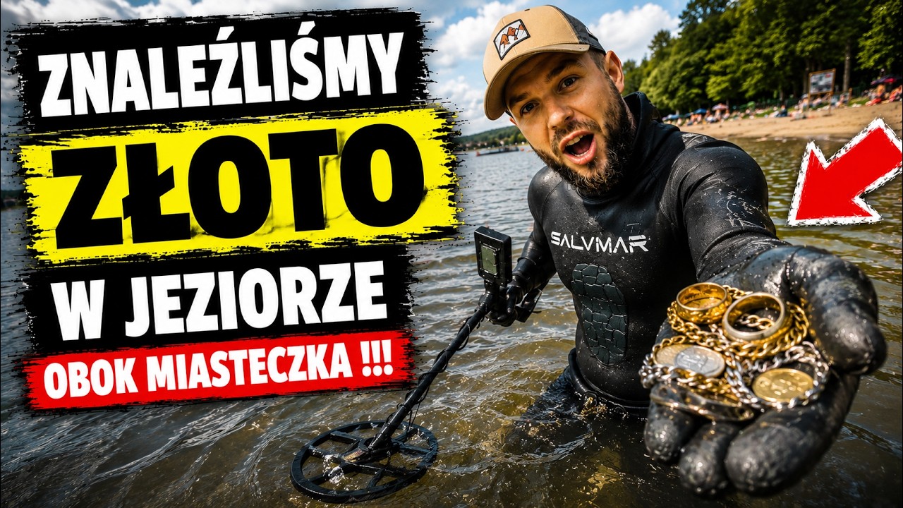 ZNALEŹLIŚMY ZŁOTO W JEZIORZE OBOK MIASTECZKA !!! POSZUKIWANIA WYKRYWACZEM METALI