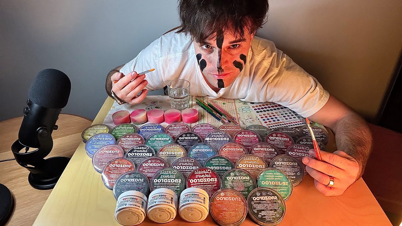 ASMR 🎨 I DO FACE PAINTING FOR YOU 🧑‍🎨 100 SUBS SPECIAL ASMR / Roleplay ASMR / 4K 😴